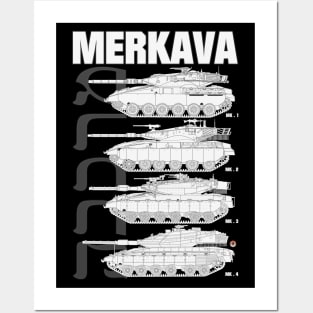 Merkava Mk1, Mk2, Mk3 and Mk4 on the same design Posters and Art